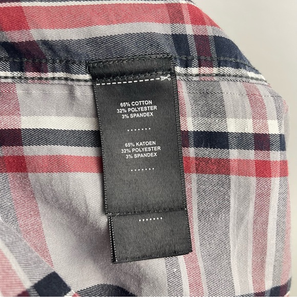 Harley Davidson Men's XL Gray & Red Plaid Short Sleeve Button Down, Embroidered - Picture 7 of 9